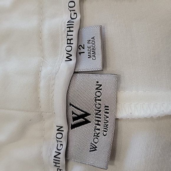 Worthington Size 12 White Slightly Flared Leg Trousers, Gently Used Condition - Picture 13 of 14